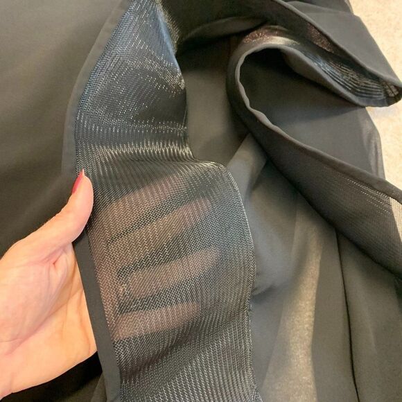 WHY DRESS Black chiffon butterfly sleeve dress SzL - Picture 6 of 15